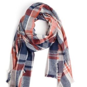 Navy & Red Checkered Scarf
